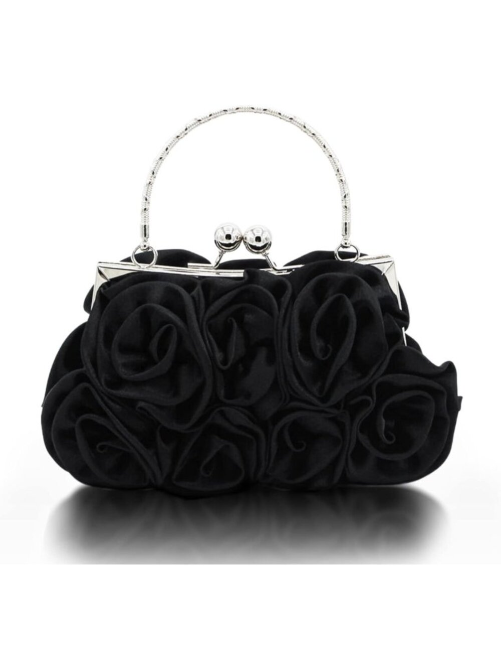 Floral Satin Evening Clutch Bag for Women | Small Purse with Detachable Strap